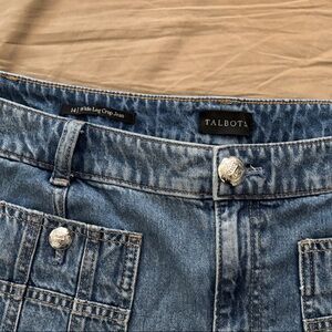 Talbots Blue Wide Leg Cropped Jeans